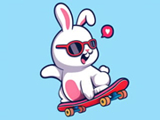 Coloring Book: Rabbit Skateboard - Loli Games